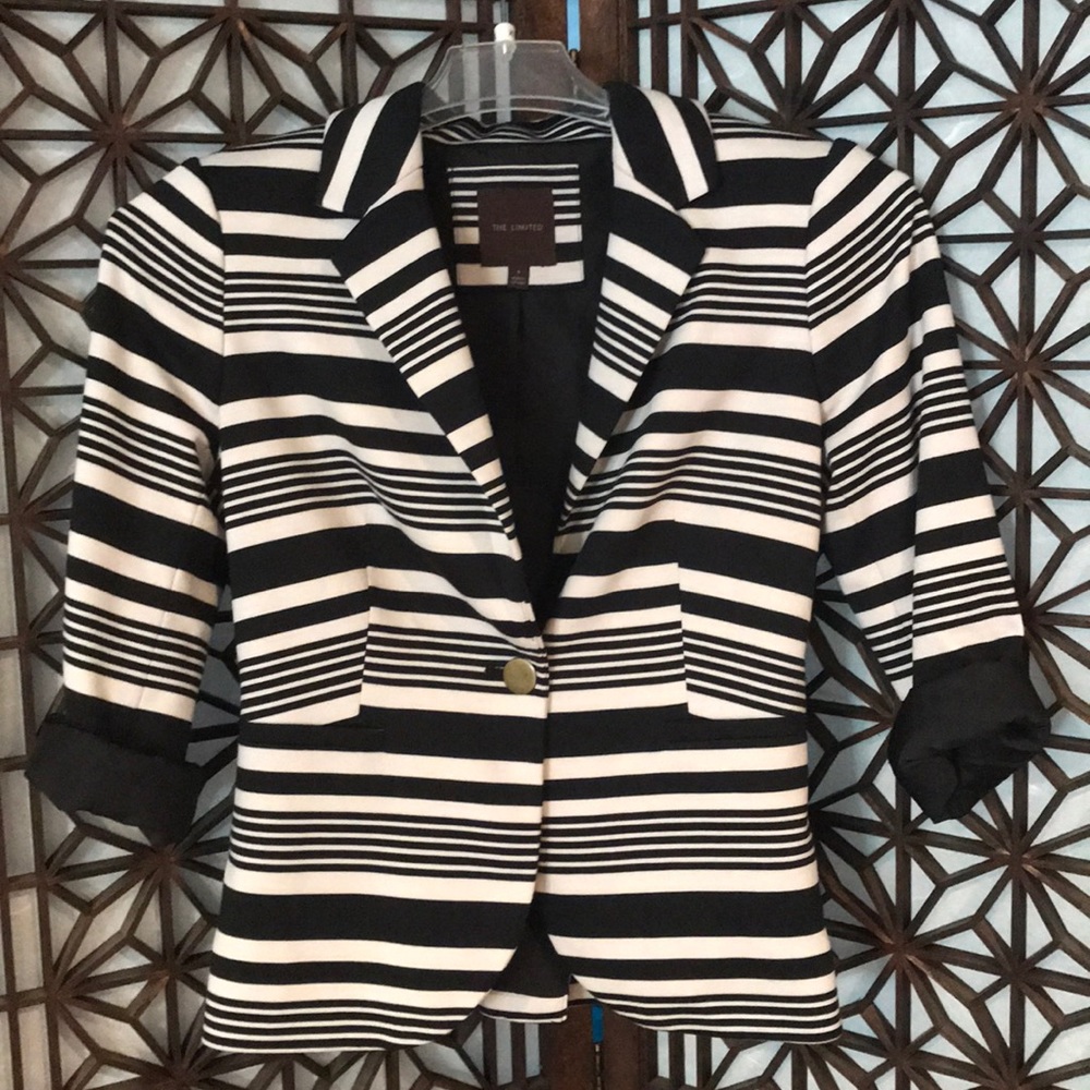 The Limited black and white striped jacket